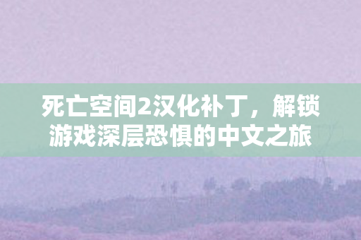 死亡空间2汉化补丁，解锁游戏深层恐惧的中文之旅