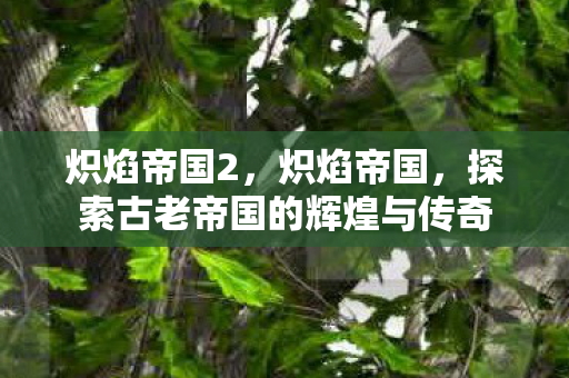 炽焰帝国2，炽焰帝国，探索古老帝国的辉煌与传奇