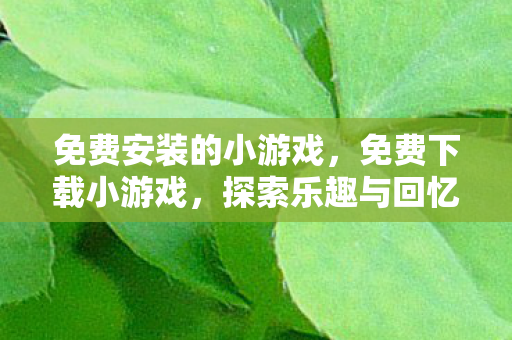 免费安装的小游戏，免费下载小游戏，探索乐趣与回忆的奇妙之旅
