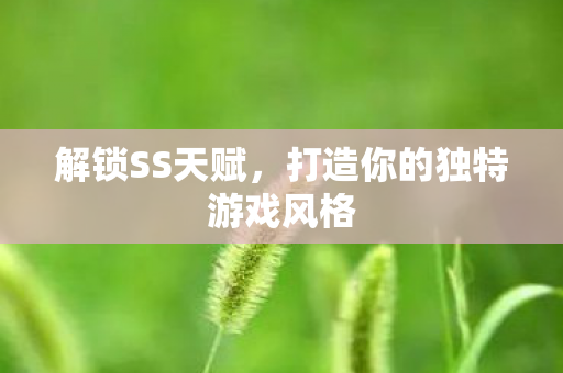 解锁SS天赋，打造你的独特游戏风格