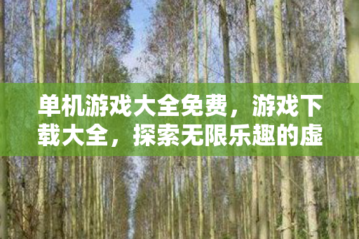 单机游戏大全免费，游戏下载大全，探索无限乐趣的虚拟世界