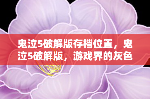 鬼泣5破解版存档位置，鬼泣5破解版，游戏界的灰色地带与版权保护