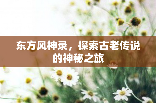 东方风神录，探索古老传说的神秘之旅