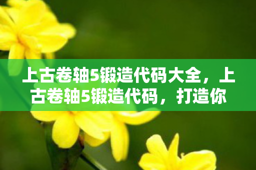 上古卷轴5锻造代码大全，上古卷轴5锻造代码，打造你的传奇装备