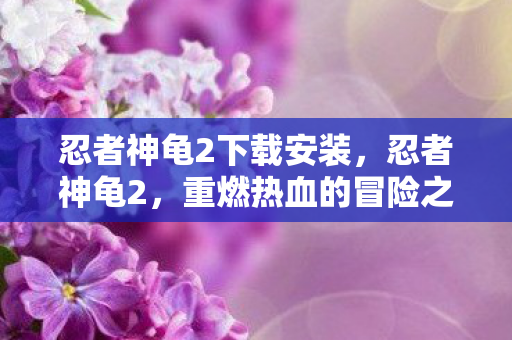 忍者神龟2下载安装,忍者神龟2,重燃热血的冒险之旅 忍者神龟2下载安装,忍者神龟2,重燃热血的冒险之旅