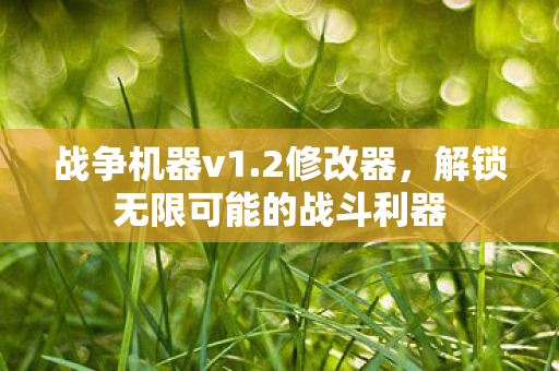 战争机器v1.2修改器,解锁无限可能的战斗利器 战争机器v1.2修改器,解锁无限可能的战斗利器