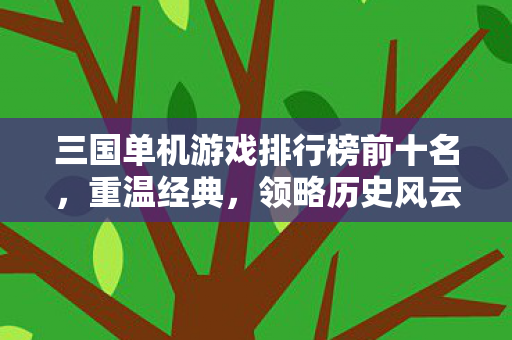 三国单机游戏排行榜前十名,重温经典,领略历史风云 三国单机游戏排行榜前十名,重温经典,领略历史风云