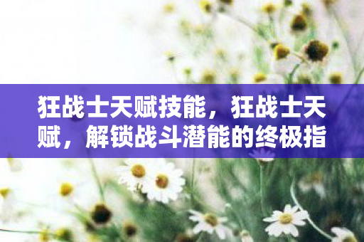 狂战士天赋技能，狂战士天赋，解锁战斗潜能的终极指南