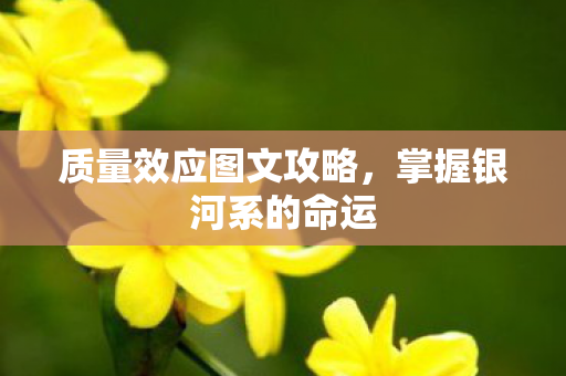 质量效应图文攻略，掌握银河系的命运