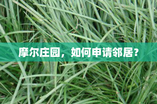 摩尔庄园，如何申请邻居？