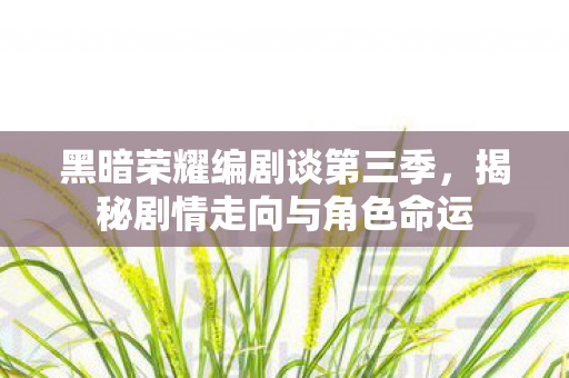 黑暗荣耀编剧谈第三季，揭秘剧情走向与角色命运
