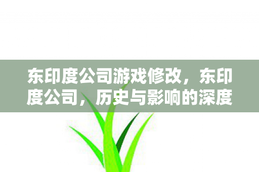东印度公司游戏修改，东印度公司，历史与影响的深度剖析