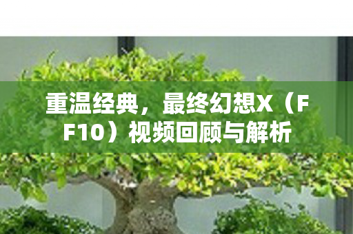 重温经典，最终幻想X（FF10）视频回顾与解析