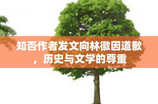 知否作者发文向林徽因道歉，历史与文学的尊重