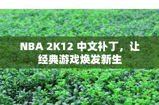 NBA 2K12 中文补丁，让经典游戏焕发新生