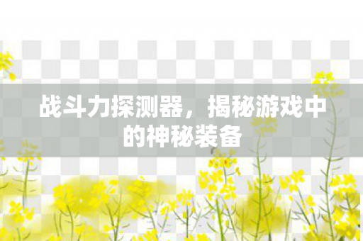 战斗力探测器，揭秘游戏中的神秘装备