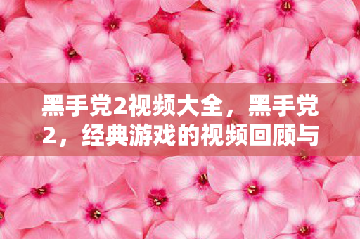 黑手党2视频大全，黑手党2，经典游戏的视频回顾与解析