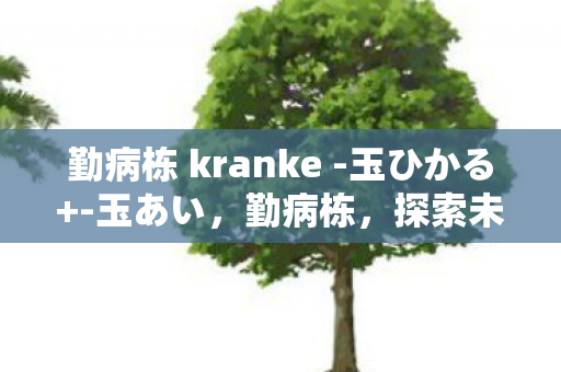 勤病栋 kranke -玉ひかる+-玉あい，勤病栋，探索未知，挑战自我