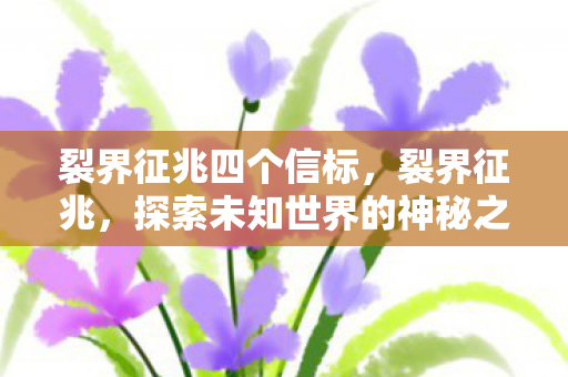裂界征兆四个信标，裂界征兆，探索未知世界的神秘之门