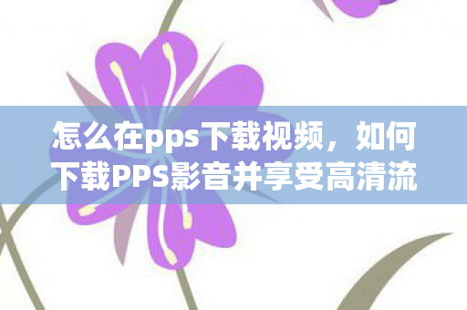 怎么在pps下载视频，如何下载PPS影音并享受高清流畅的观影体验