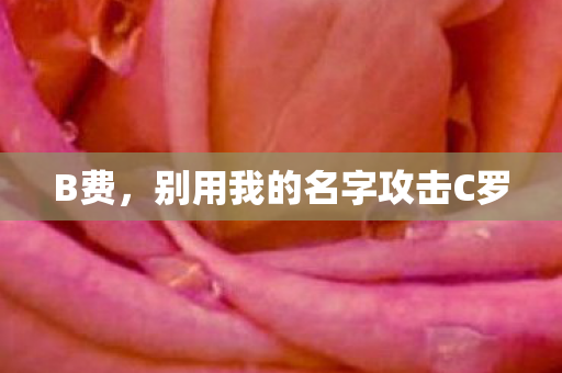 B费，别用我的名字攻击C罗