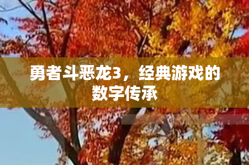 勇者斗恶龙3，经典游戏的数字传承