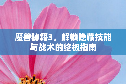 魔兽秘籍3，解锁隐藏技能与战术的终极指南