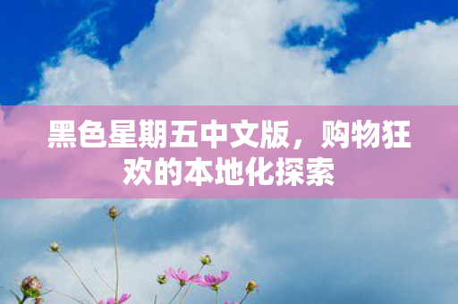 黑色星期五中文版，购物狂欢的本地化探索