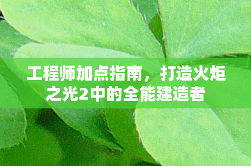工程师加点指南，打造火炬之光2中的全能建造者