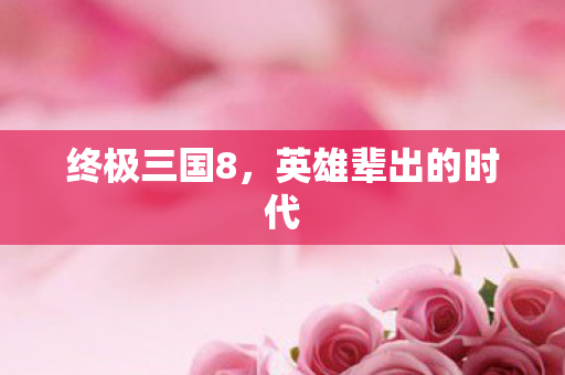 终极三国8，英雄辈出的时代