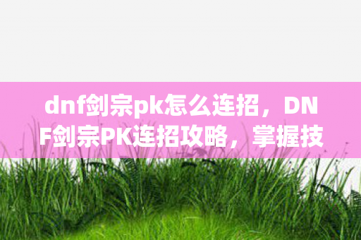 dnf剑宗pk怎么连招，DNF剑宗PK连招攻略，掌握技巧，成为斗技巅峰