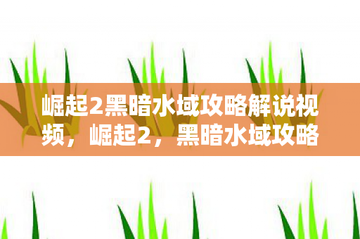 崛起2黑暗水域攻略解说视频，崛起2，黑暗水域攻略