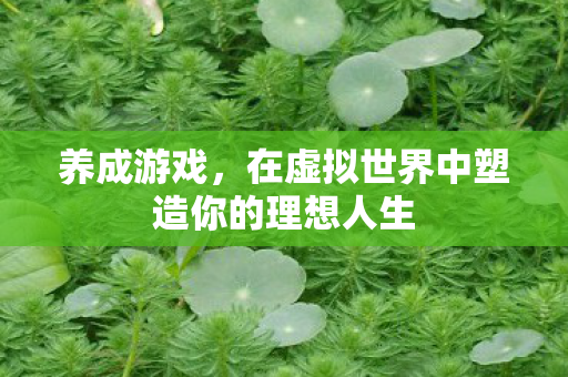 养成游戏，在虚拟世界中塑造你的理想人生