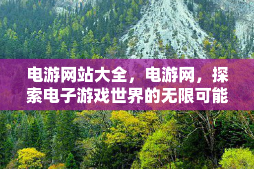 电游网站大全，电游网，探索电子游戏世界的无限可能