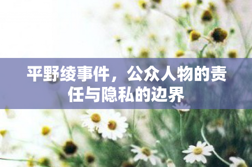 平野绫事件,公众人物的责任与隐私的边界 平野绫事件,公众人物的责任与隐私的边界