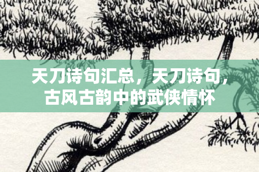 天刀诗句汇总,天刀诗句,古风古韵中的武侠情怀 天刀诗句汇总,天刀诗句,古风古韵中的武侠情怀