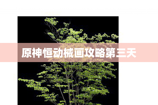 原神恒动械画攻略第三天
