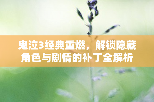 鬼泣3经典重燃，解锁隐藏角色与剧情的补丁全解析