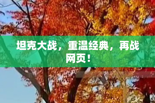 坦克大战，重温经典，再战网页！