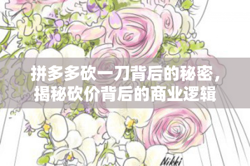 拼多多砍一刀背后的秘密，揭秘砍价背后的商业逻辑