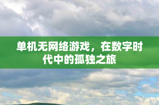 单机无网络游戏，在数字时代中的孤独之旅