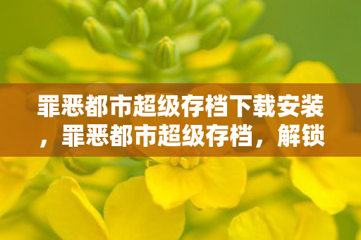 罪恶都市超级存档下载安装，罪恶都市超级存档，解锁无限可能的秘籍