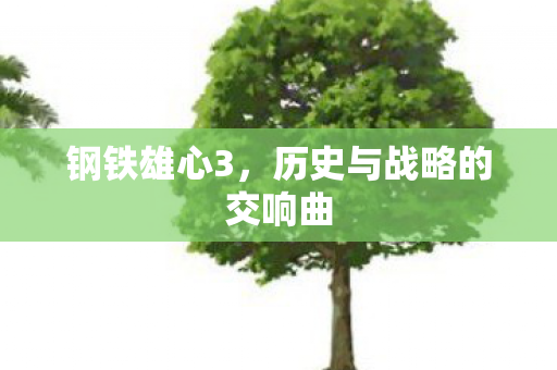 钢铁雄心3，历史与战略的交响曲