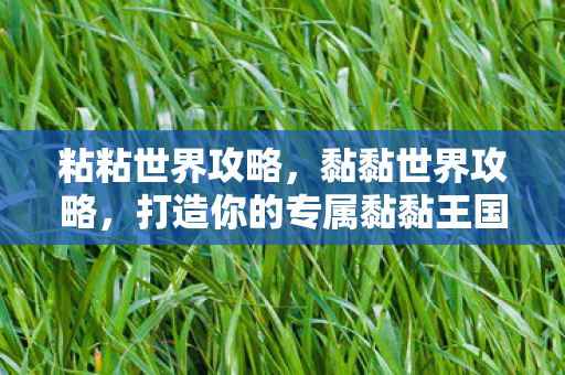 粘粘世界攻略，黏黏世界攻略，打造你的专属黏黏王国