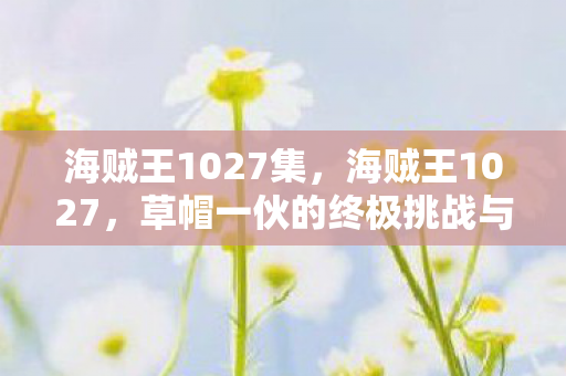 海贼王1027集，海贼王1027，草帽一伙的终极挑战与成长之路