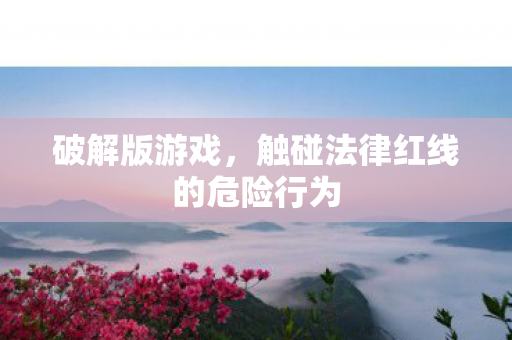 破解版游戏，触碰法律红线的危险行为