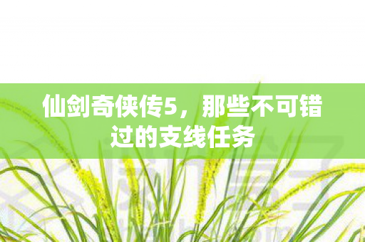 仙剑奇侠传5，那些不可错过的支线任务
