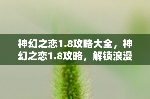 神幻之恋1.8攻略大全，神幻之恋1.8攻略，解锁浪漫冒险之旅