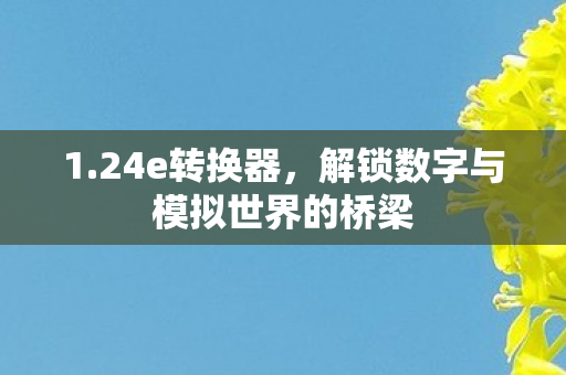 1.24e转换器，解锁数字与模拟世界的桥梁