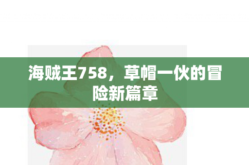 海贼王758，草帽一伙的冒险新篇章